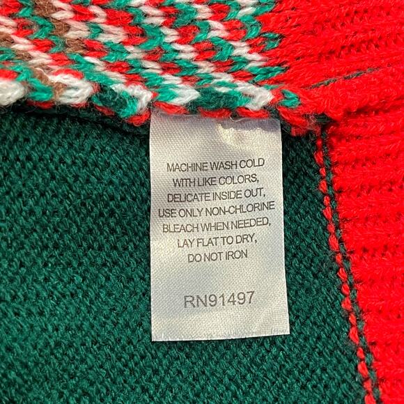 Party Sweater Dec 25th Dad-core Nerd Ugly Christmas Faux Cardigan Sweater Size S - Picture 4 of 4